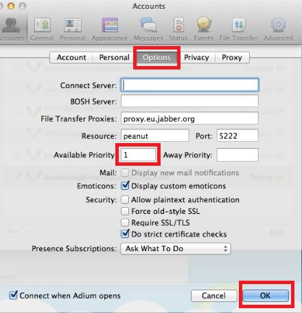 Adium Integration Options